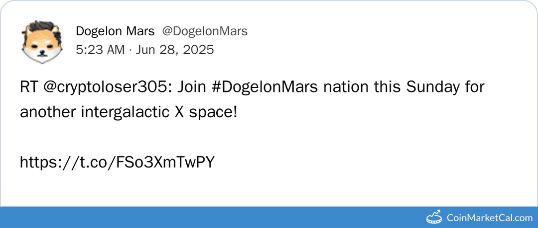 Dogelon Mars Intergalactic X Space