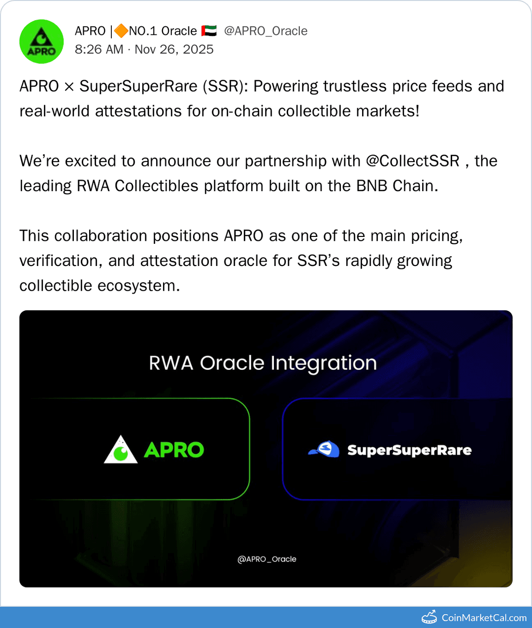 APRO and SuperSuperRare Partnership for Trustless Collectible Verifications