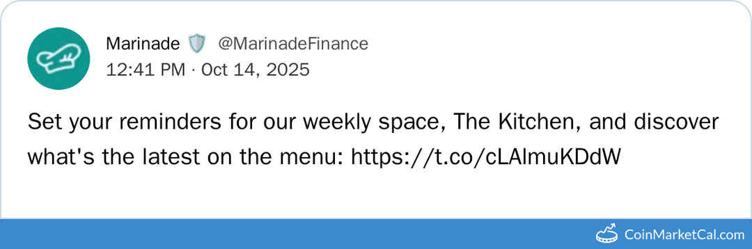 Marinade The Kitchen Weekly Space