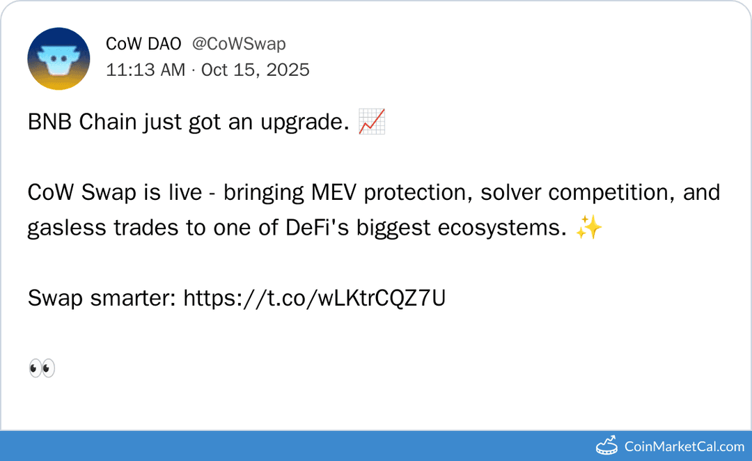 CoW Swap on BNB Launch