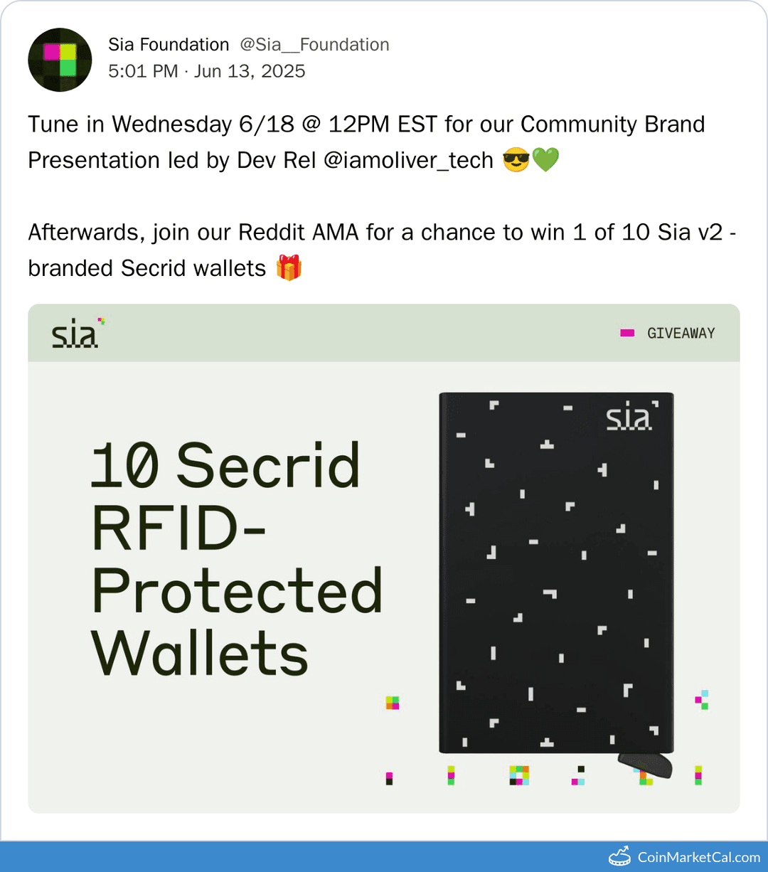 Sia Foundation Community Brand Presentation & AMA