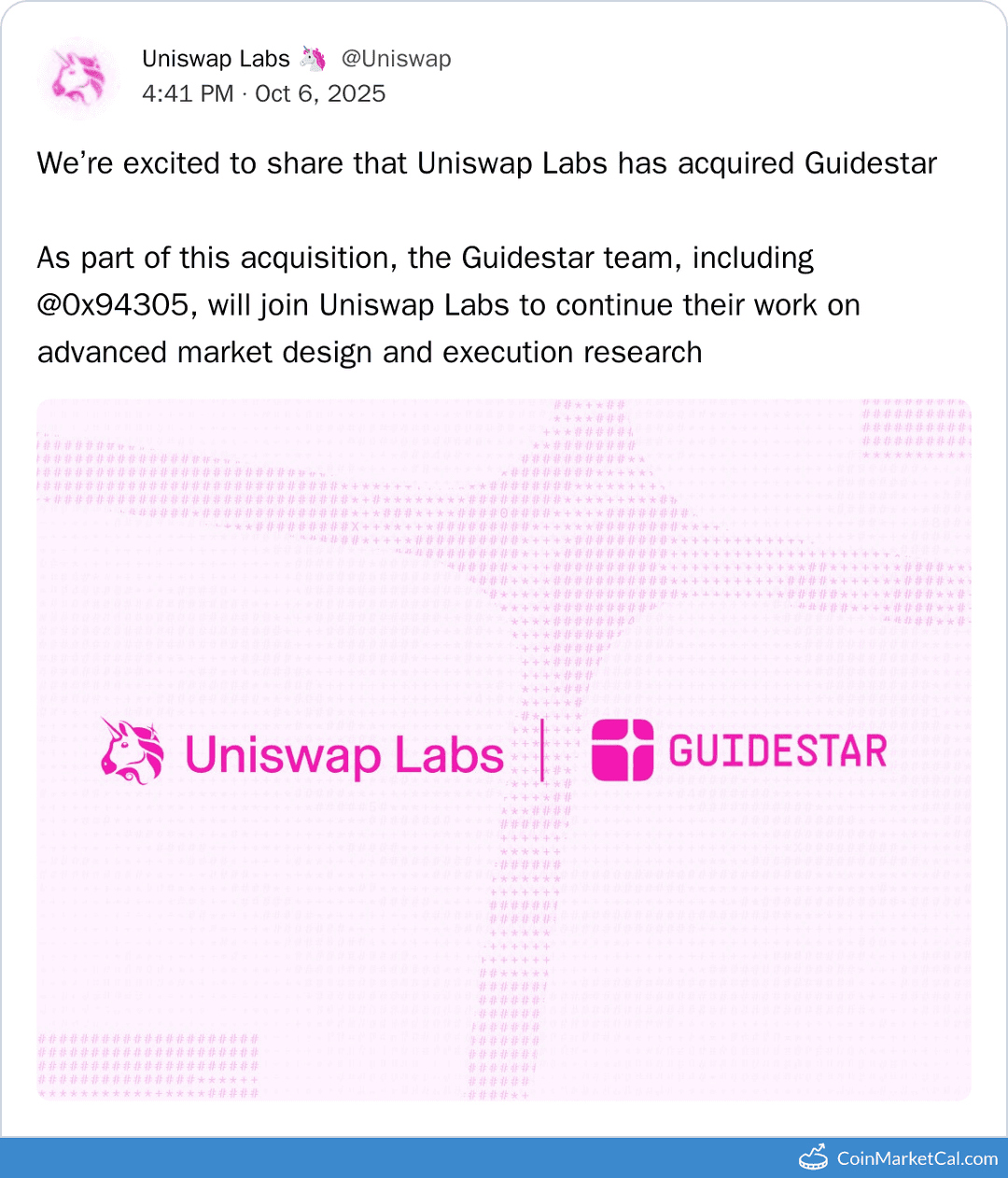 Uniswap Labs Guidestar Acquisition