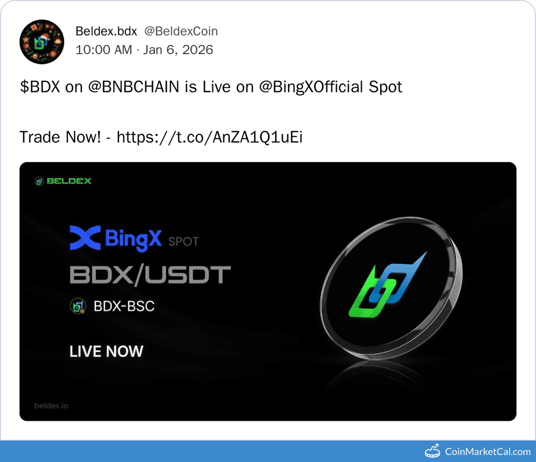 BingX Listing of Beldex (BDX)