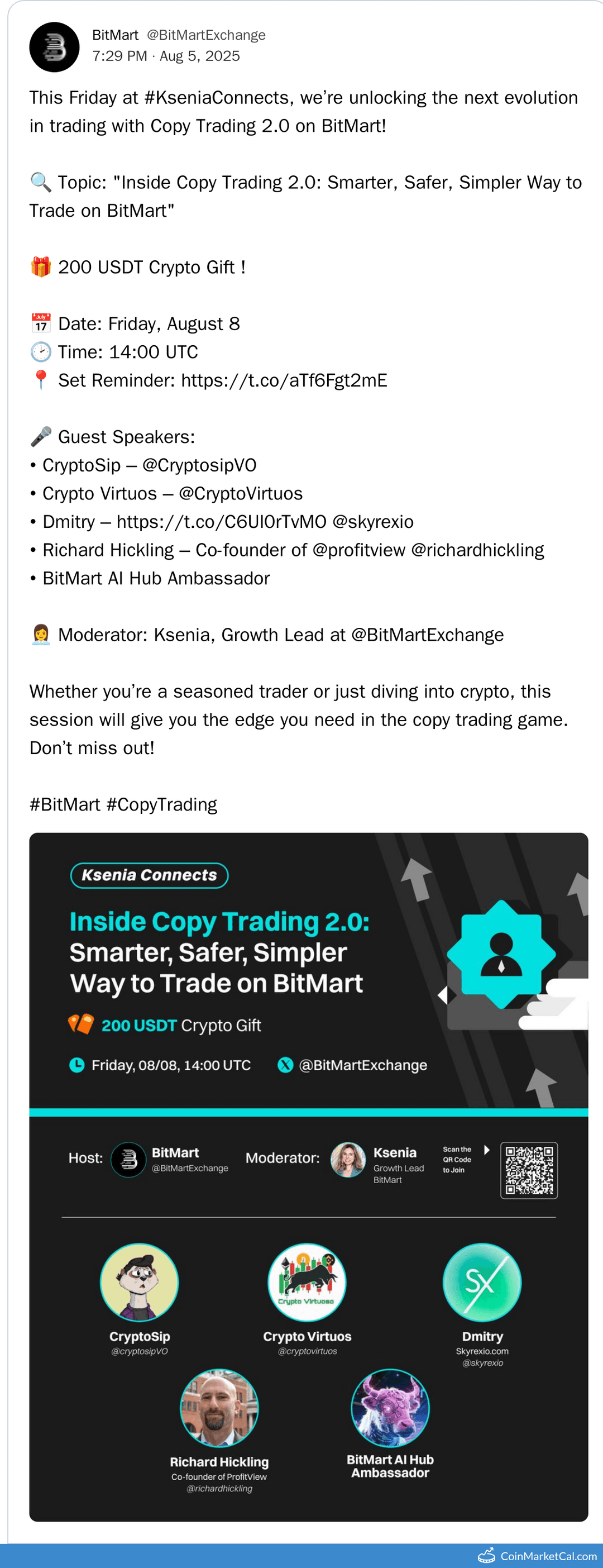 BitMart Ksenia Connects: Copy Trading 2.0 Webinar