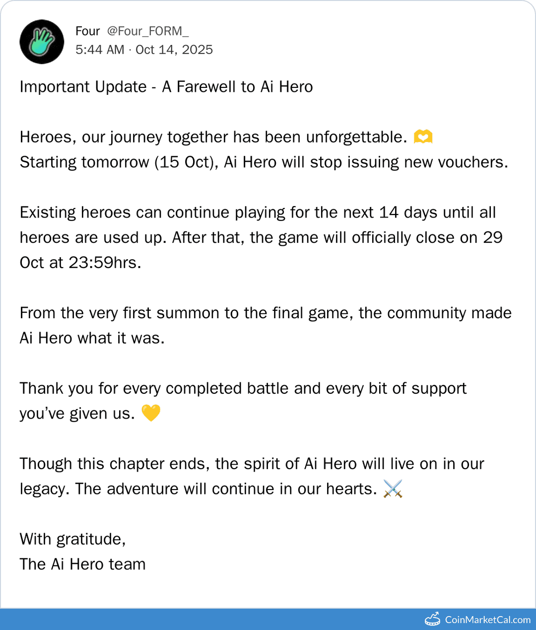 Four Ai Hero Shutdown