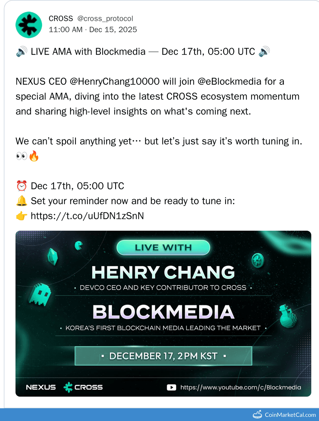 Blockmedia AMA with NEXUS CEO Henry Chang