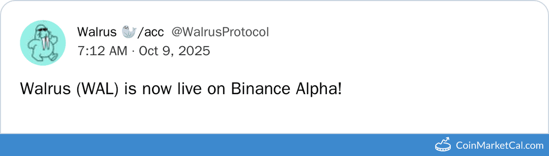 Walrus Protocol Binance Alpha Listing
