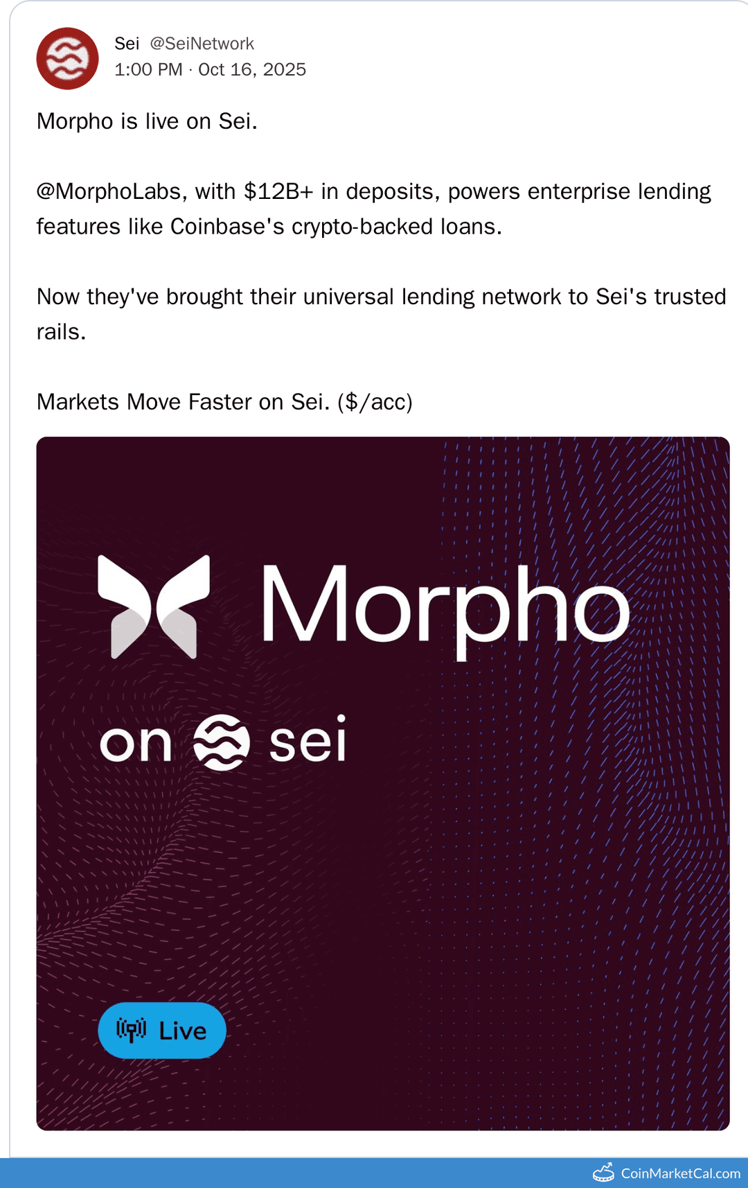 Morpho Lending Protocol Integration on Sei Network