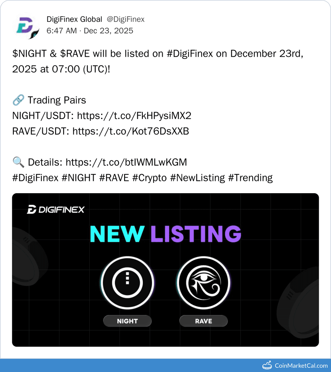 DigiFinex Midnight Listing