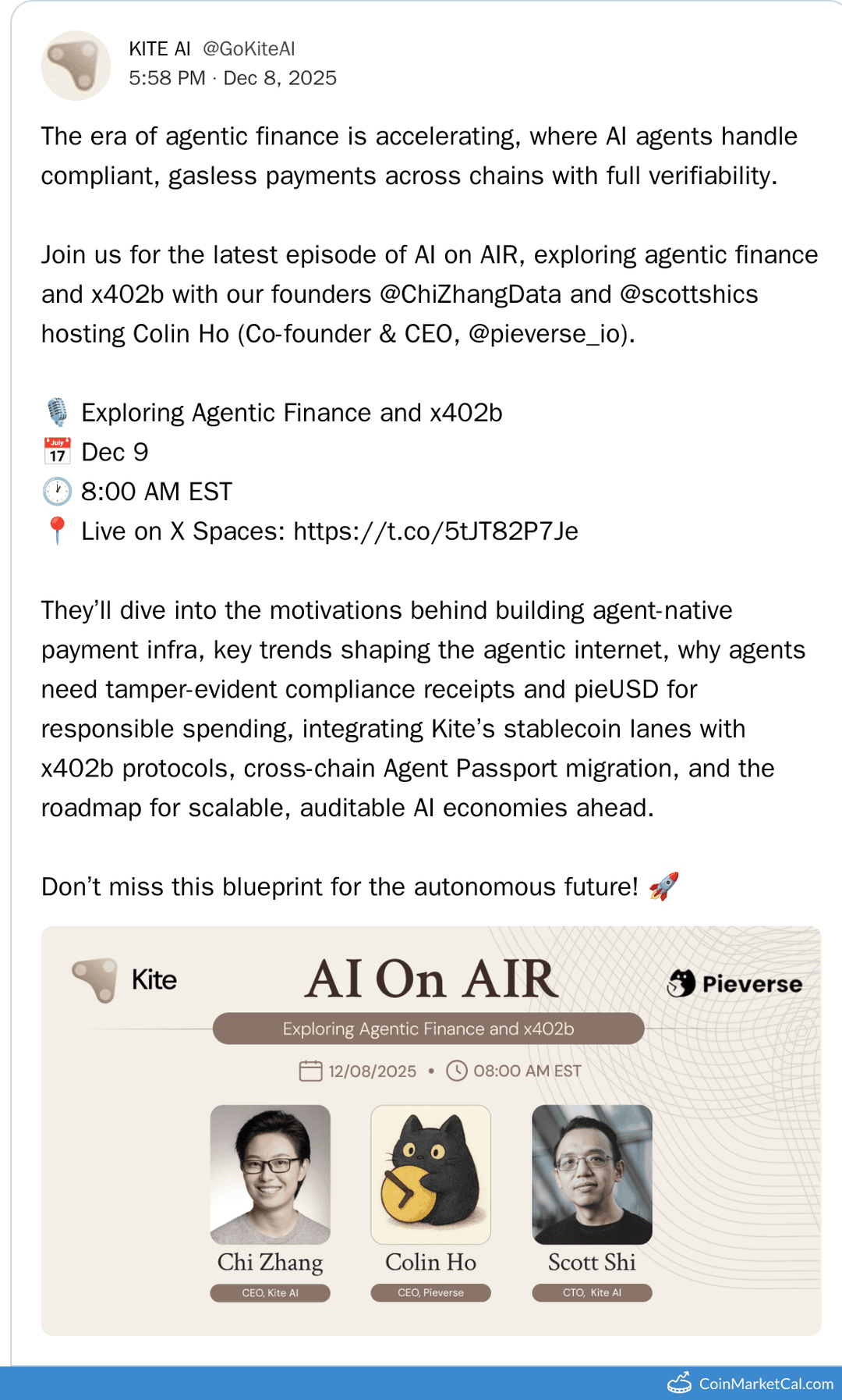 Kite AI on AIR Episode: Agentic Finance & x402b