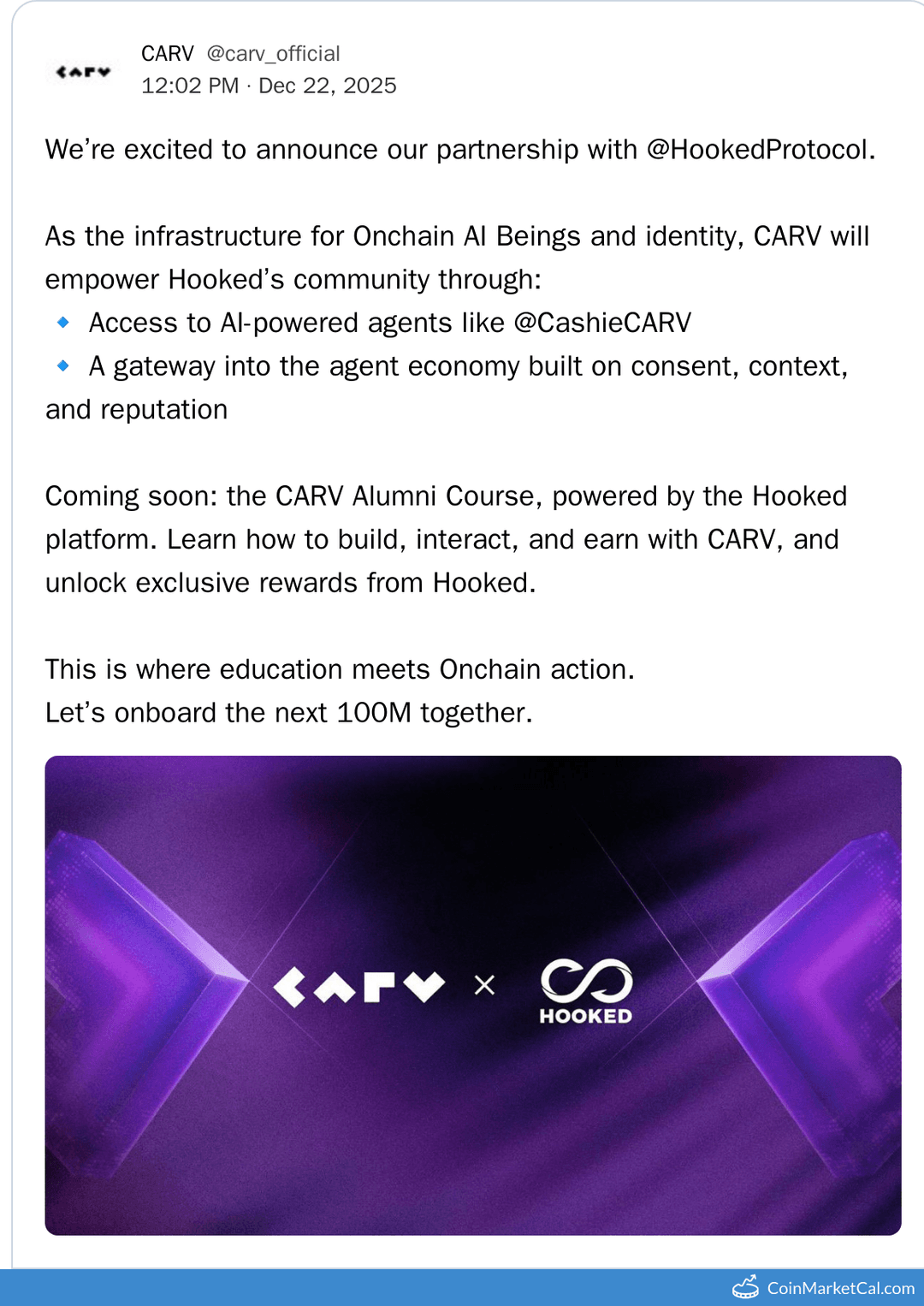 CARV & Hooked Protocol Partnership