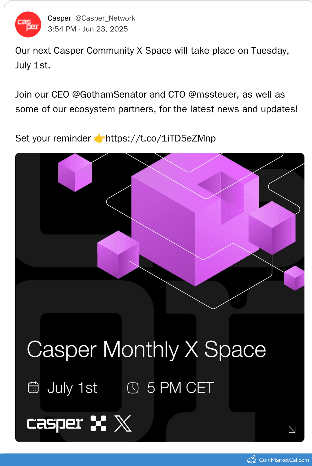 Casper Monthly X Space