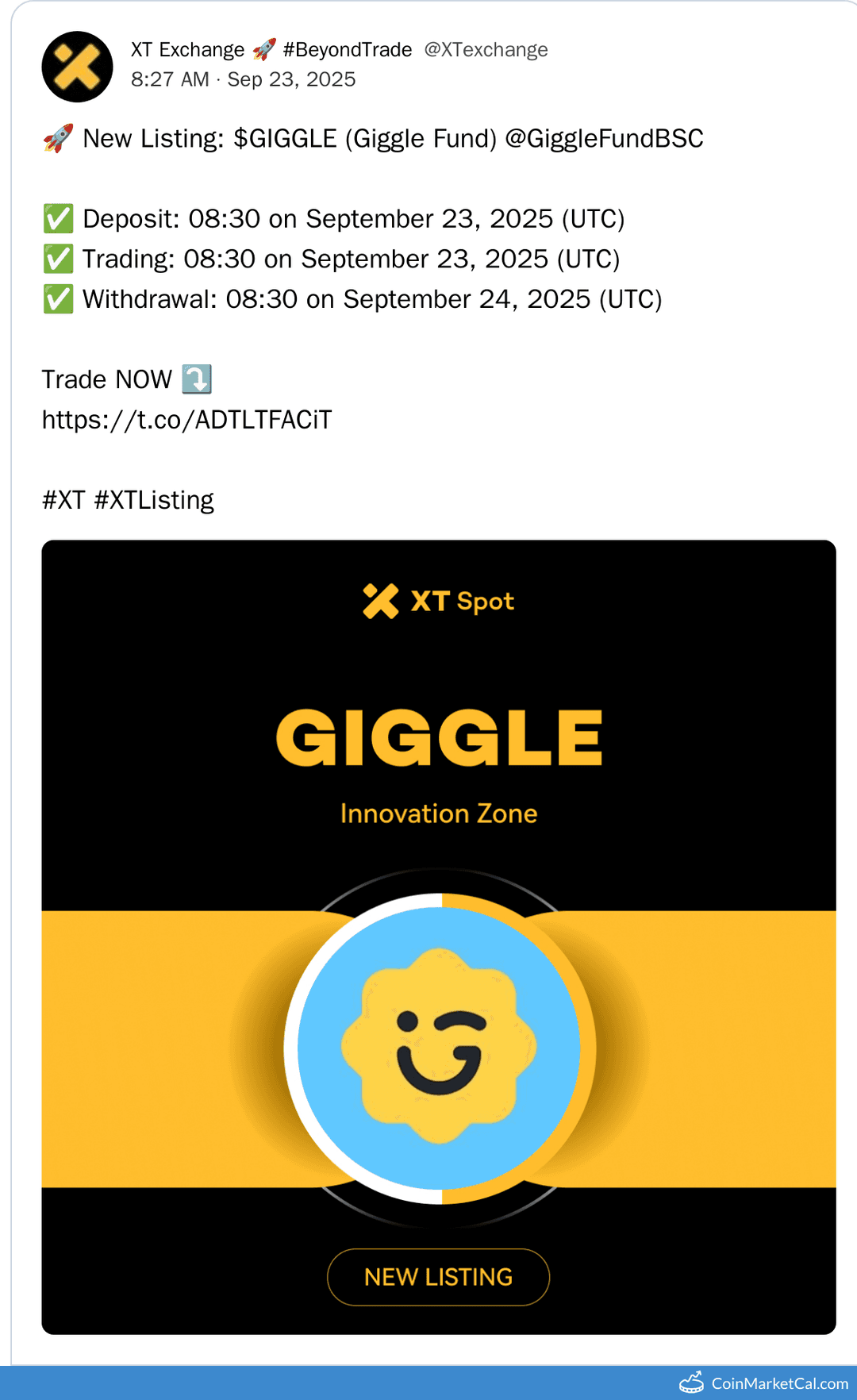 XT.COM Listing Giggle Fund GIGGLE/USDT