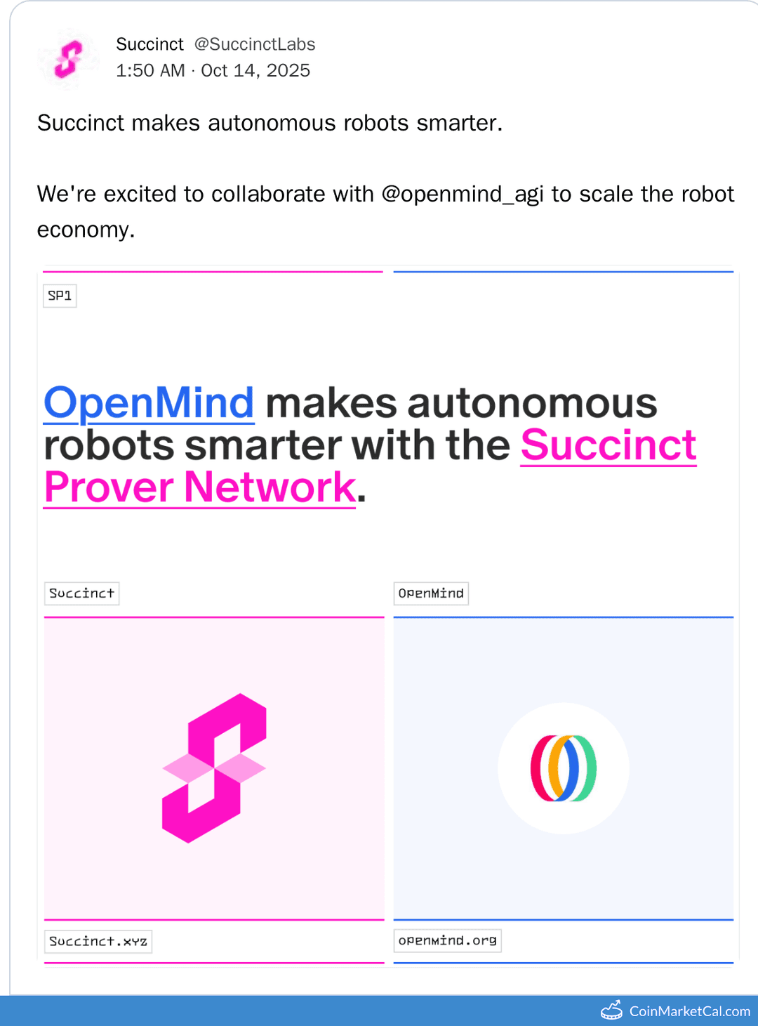 Succinct Labs and OpenMind Partnership to Scale Robot Economy