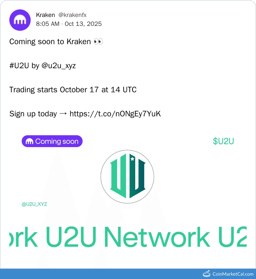 Kraken Listing U2U Network