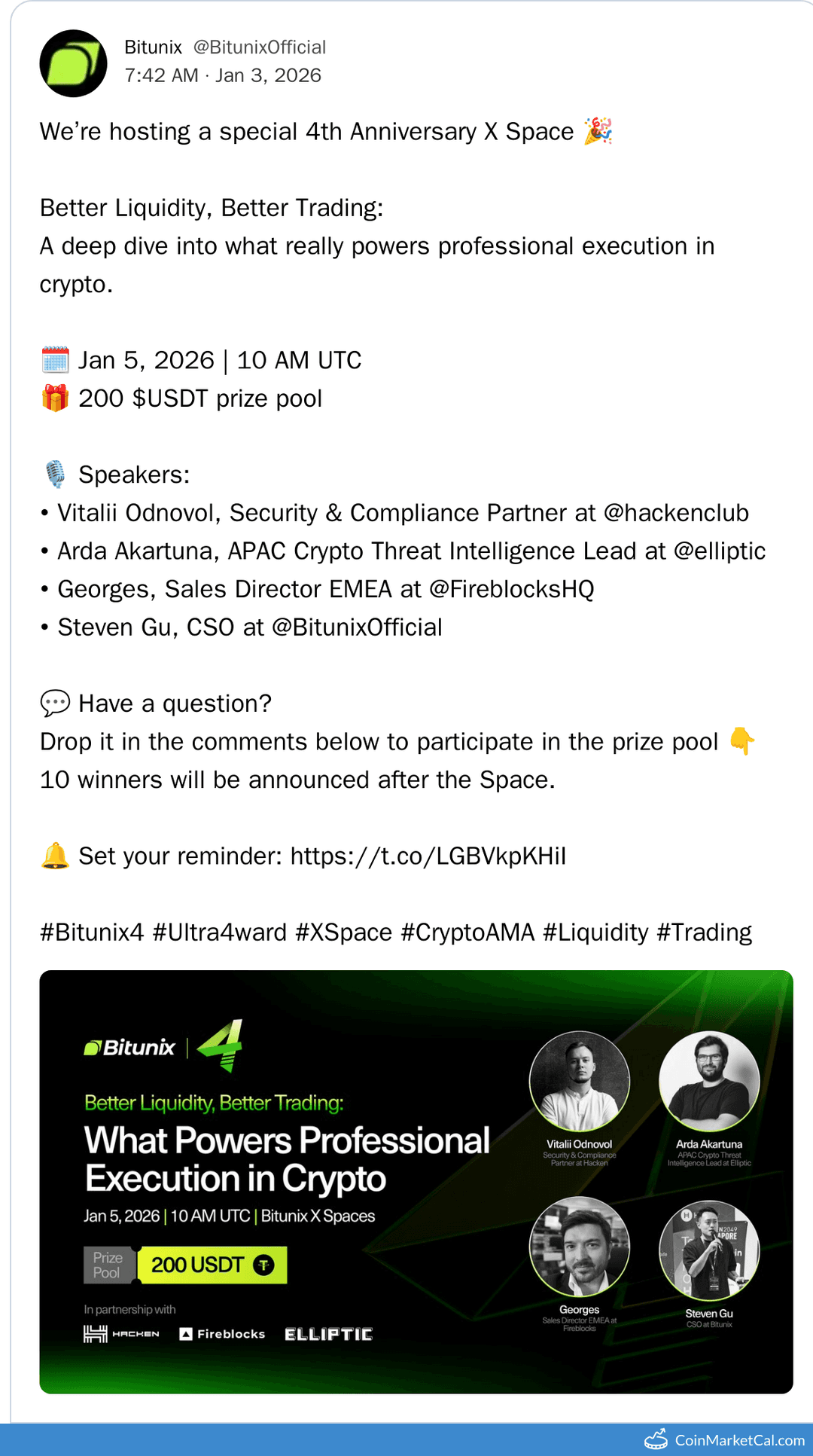 Bitunix Anniversary Space with Hacken