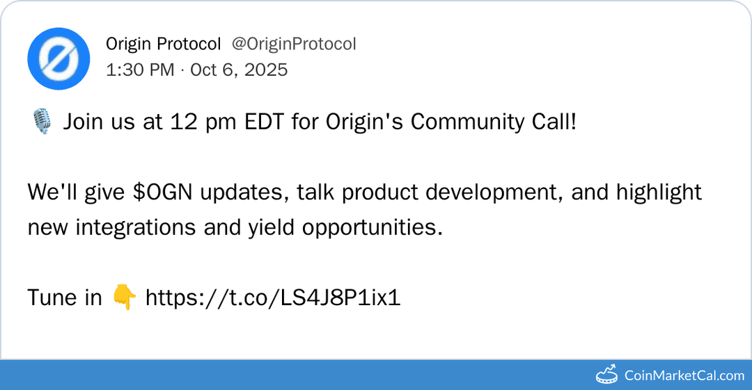 Origin Protocol Origin Community Call