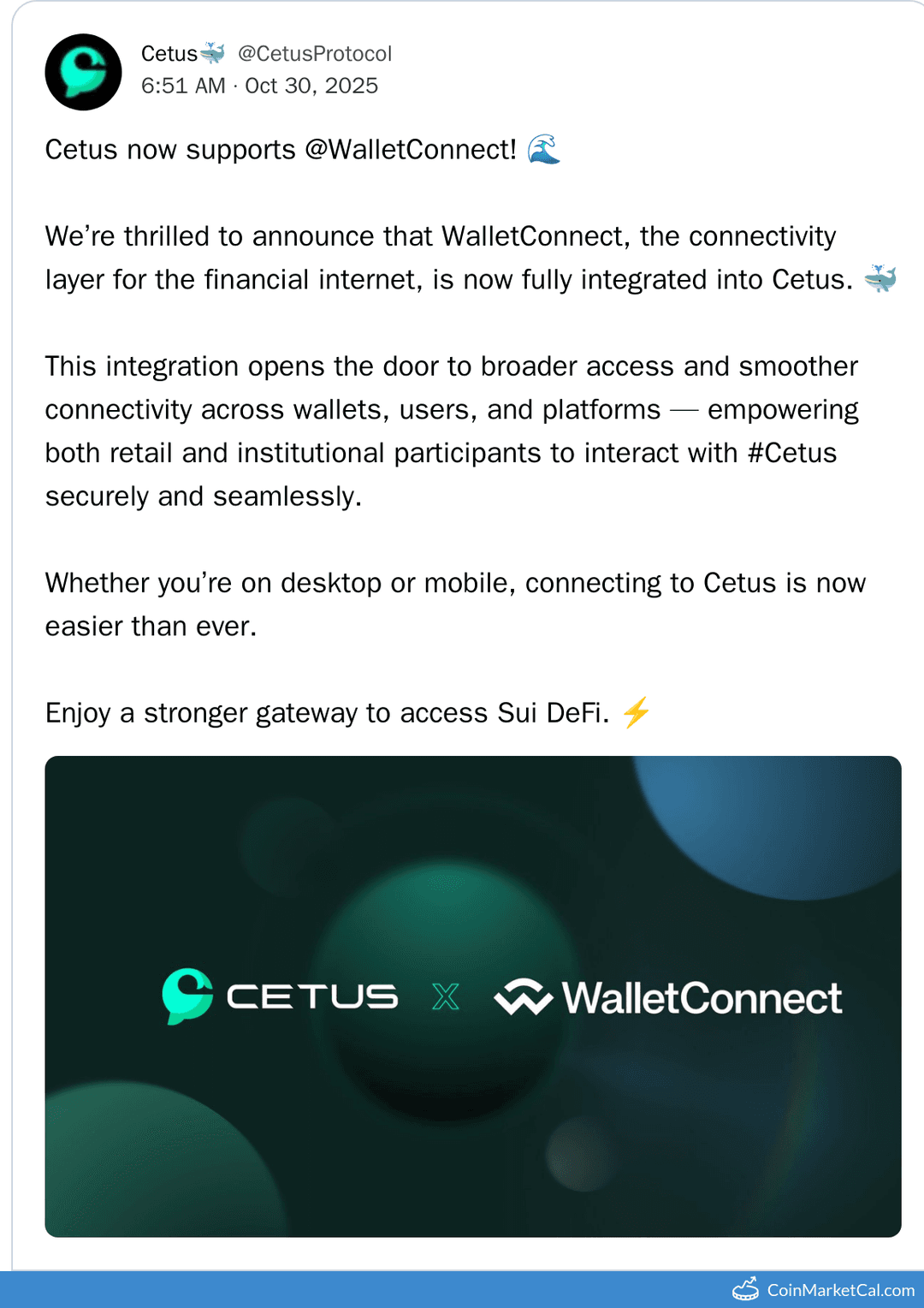 Cetus Protocol WalletConnect Integration