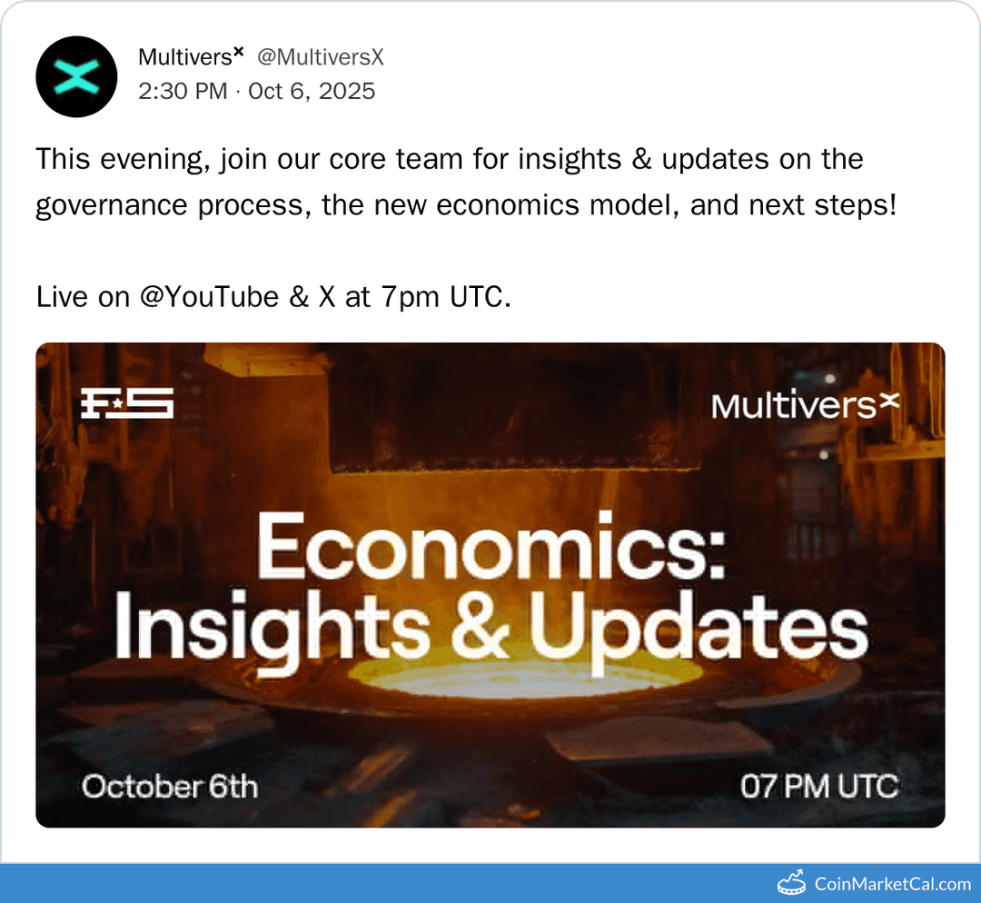 MultiversX Updates YouTube Stream on Governance and Economics Model