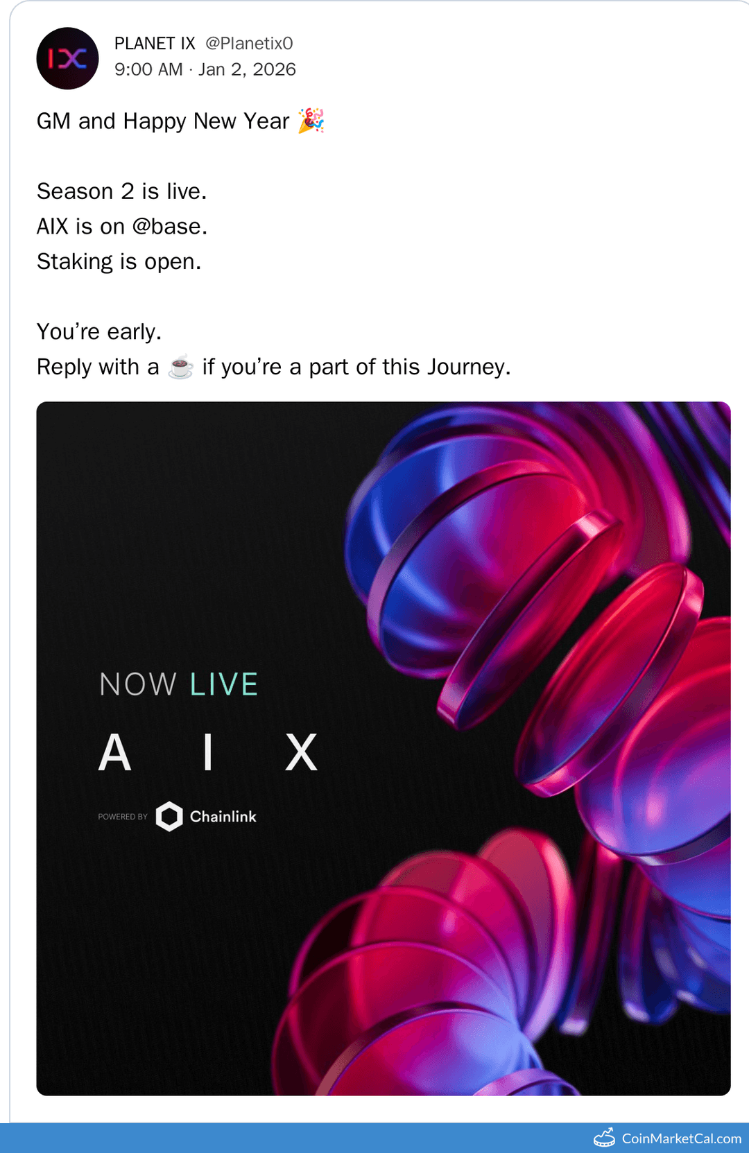 Planet IX Season 2 Staking Starts with AIX on Base