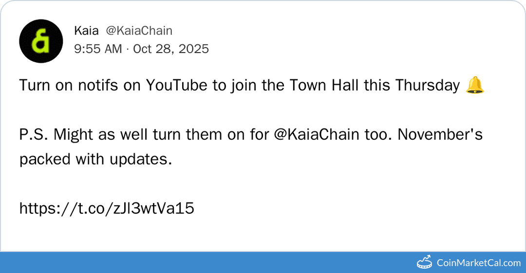 Kaia October Town Hall on YouTube