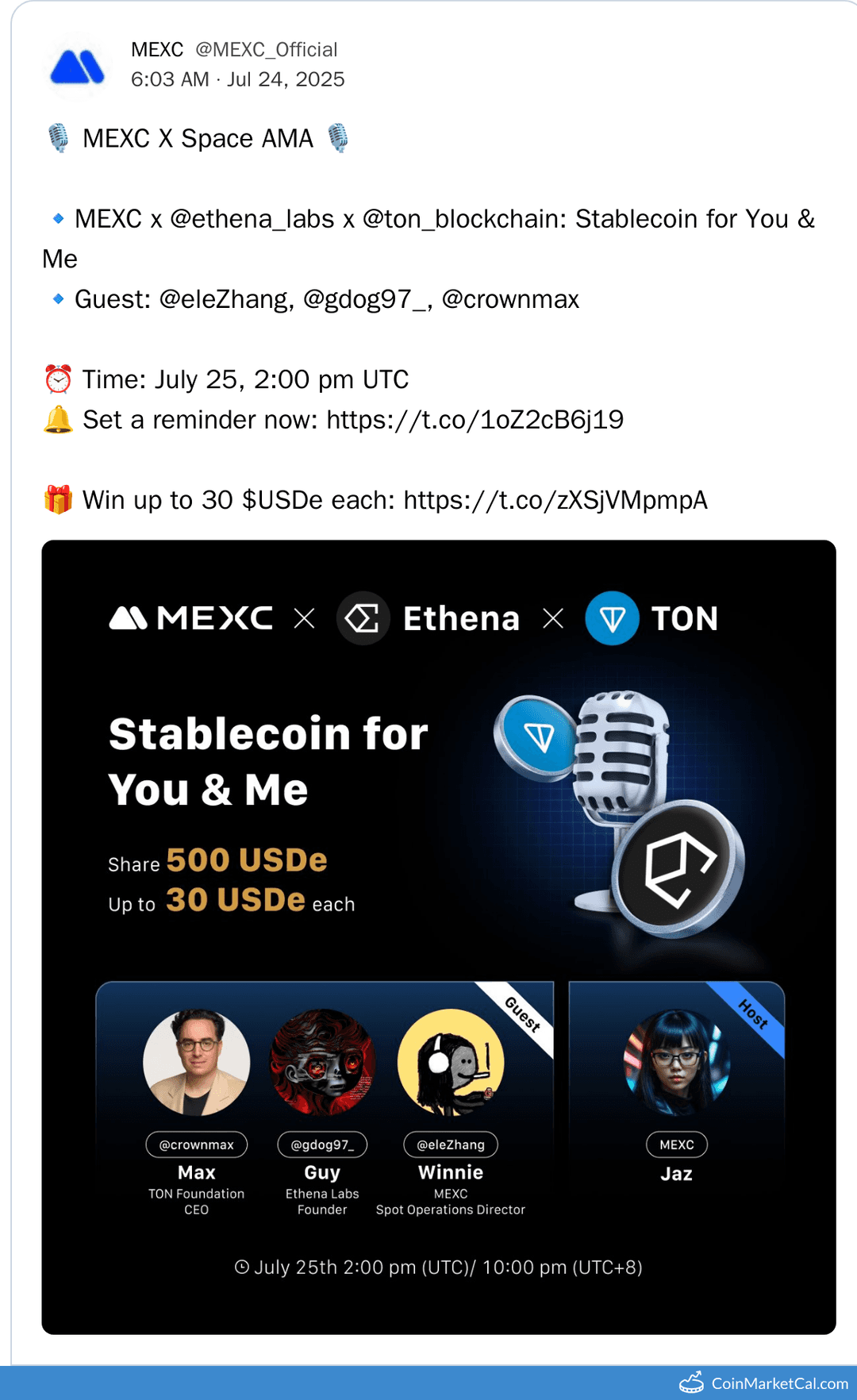 MEXC X Space AMA: Stablecoin for You & Me