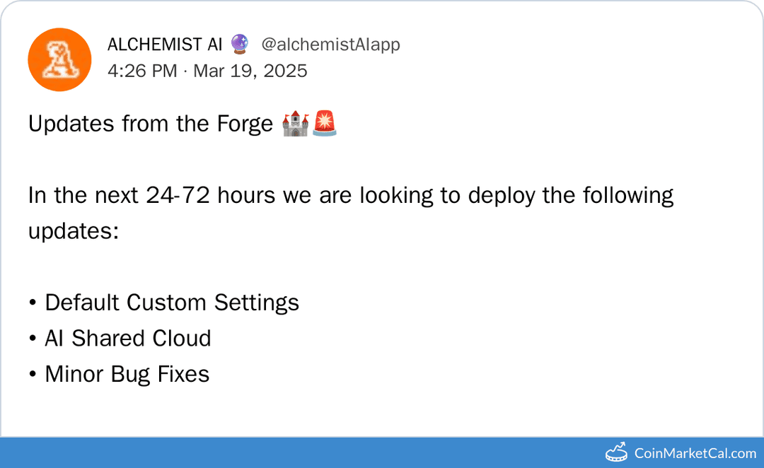 Alchemist AI releases "Updates from the forge"