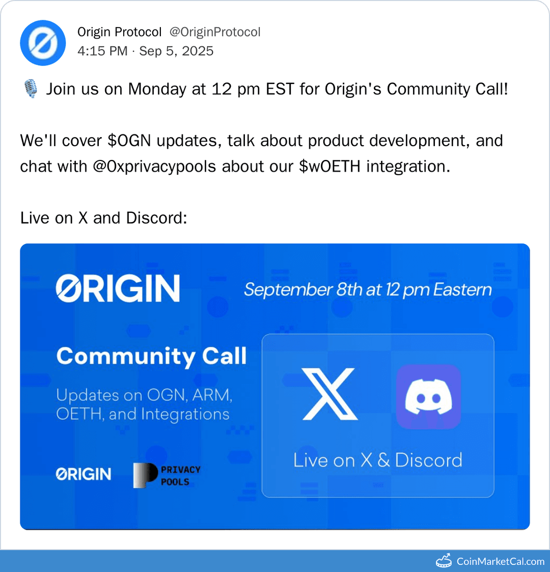Origin Network Community Call