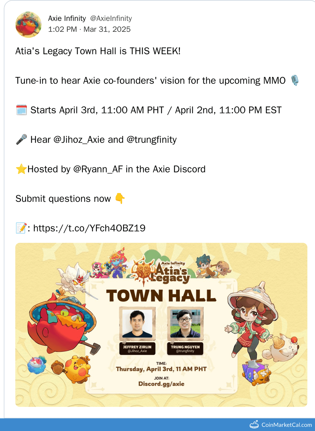 Axie Infinity Atia's Legacy Town Hall