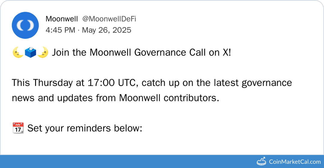 Moonwell Governance Call