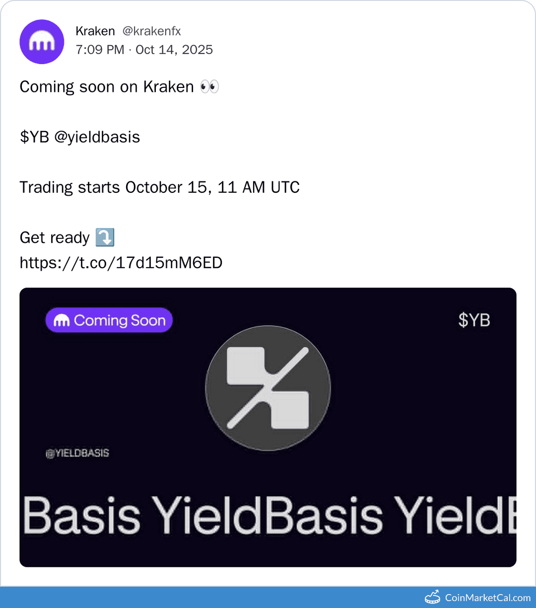 Kraken Listing of Yield Basis (YB) Token