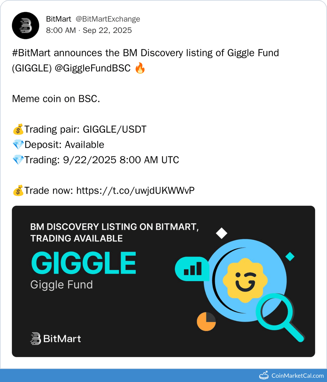 BitMart Listing Giggle Fund