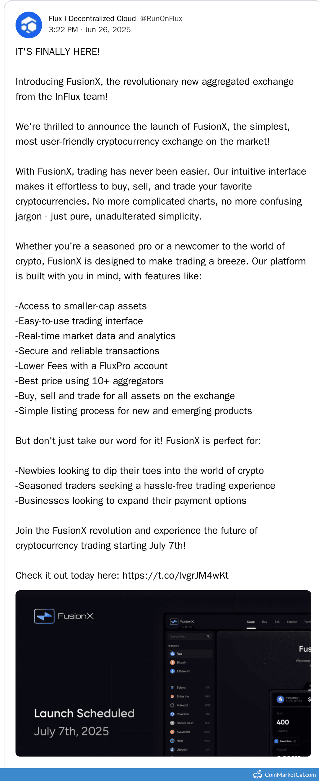 Flux FusionX Launch