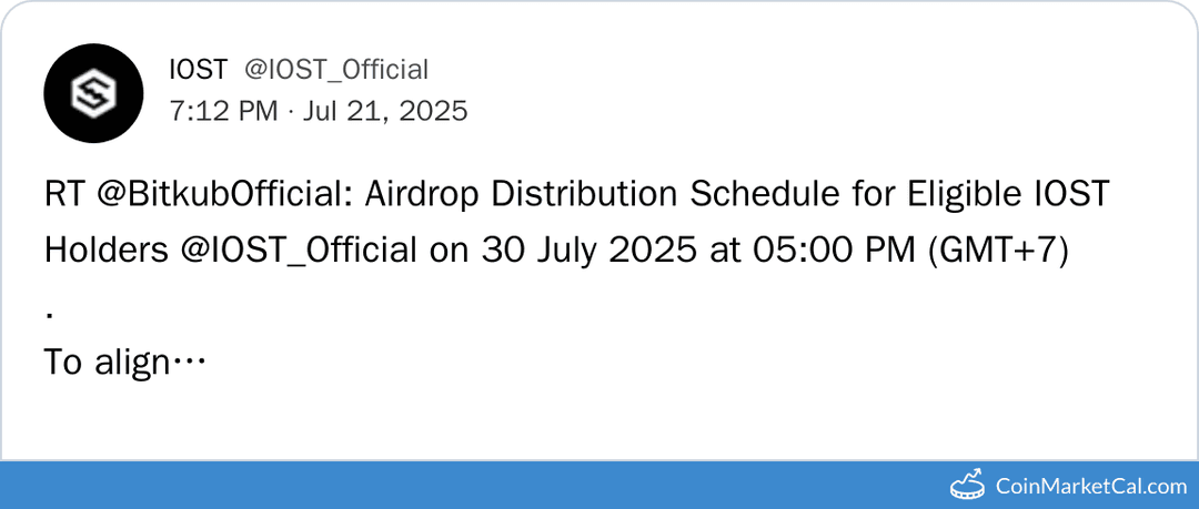 IOST Airdrop Distribution