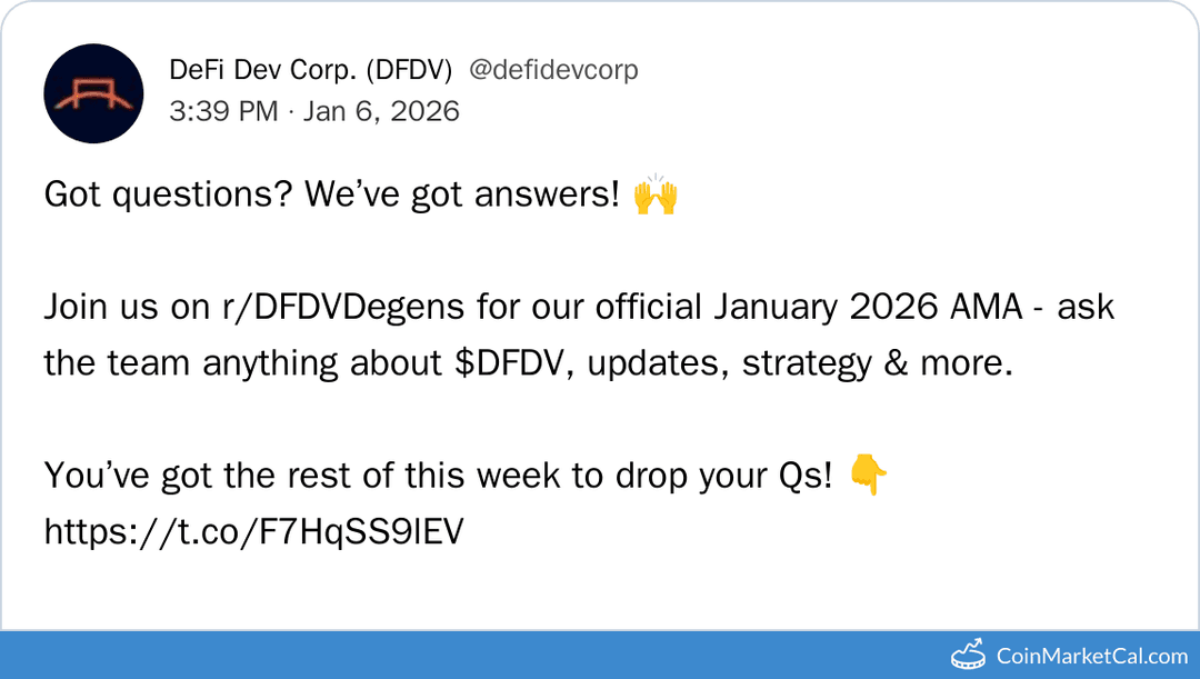 DeFi Dev Corp January Reddit AMA