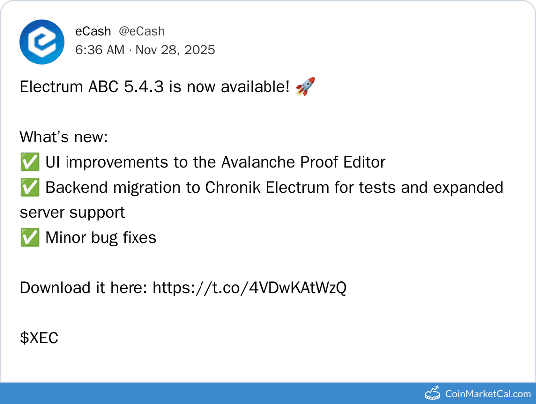 eCash Electrum ABC 5.4.3 Release
