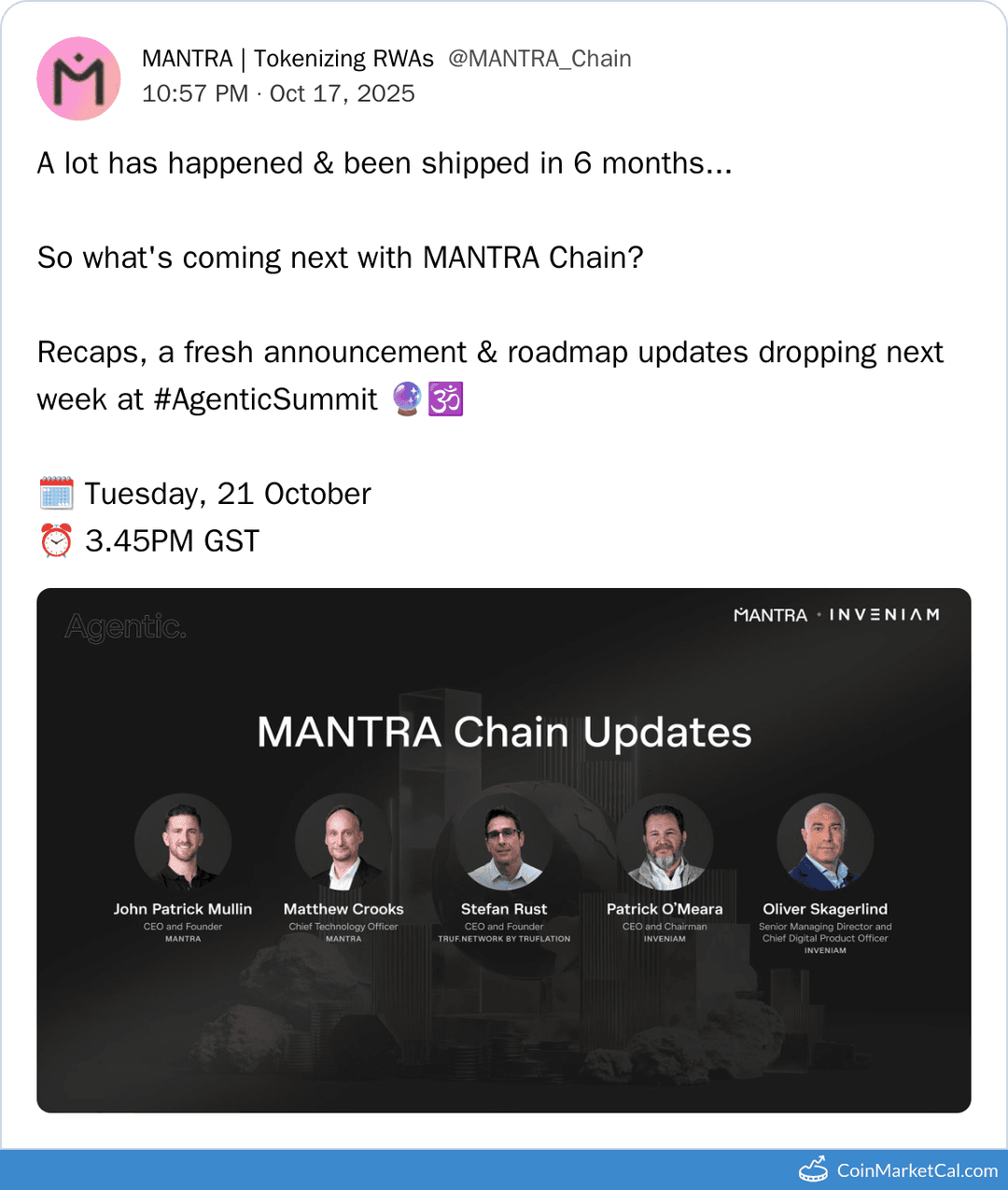 MANTRA Announcement & Roadmap at Agentic Summit