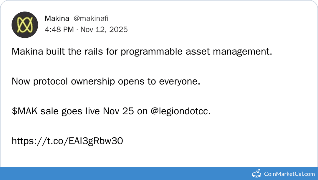 Makina $MAK Sale on LEGION