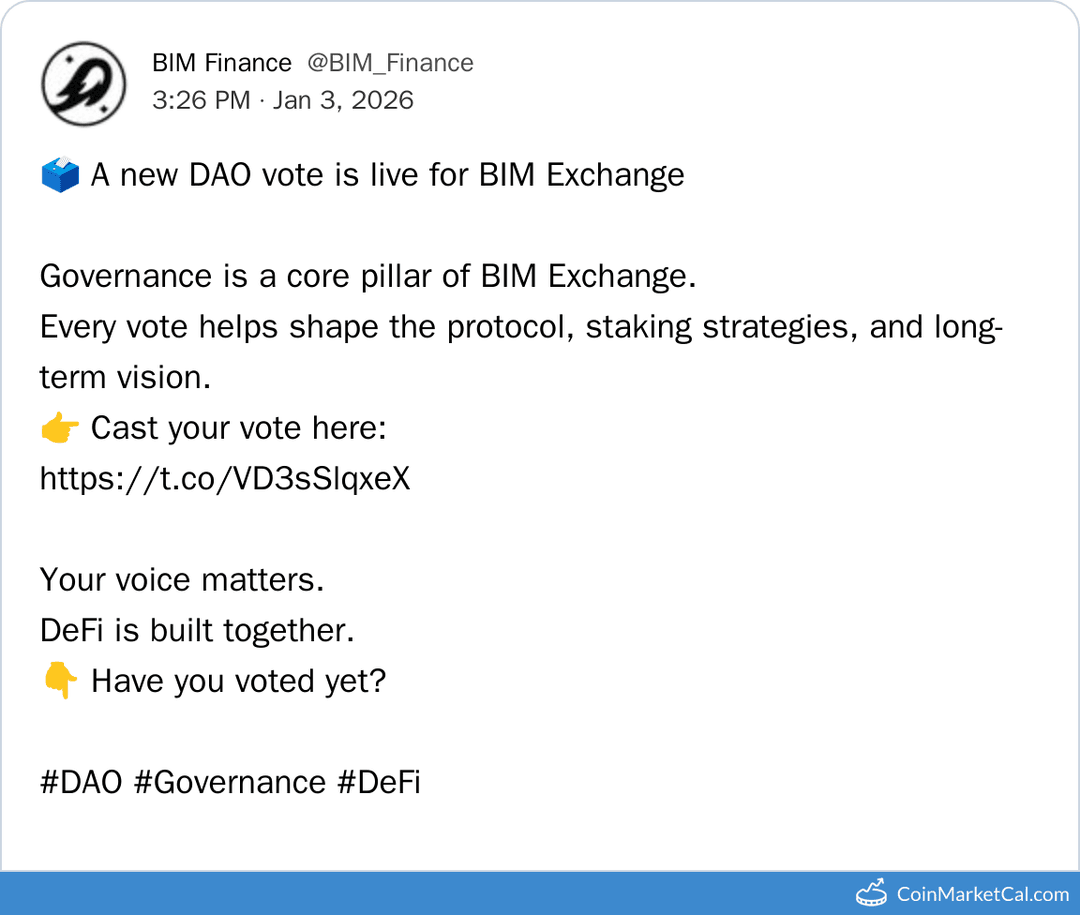BIM Finance BTC & XMR Bridge Vote