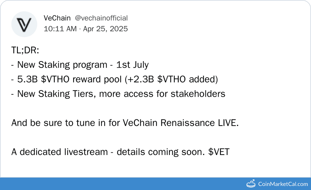 VeChain StarGate Staking Launch