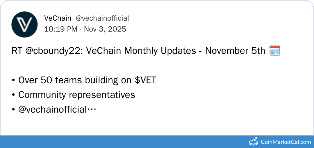 VeChain Monthly Updates