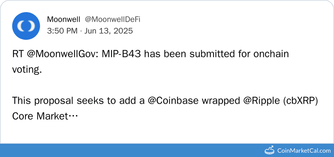 MIP-B43 Vote: cbXRP Integration Vote on Moonwell Base