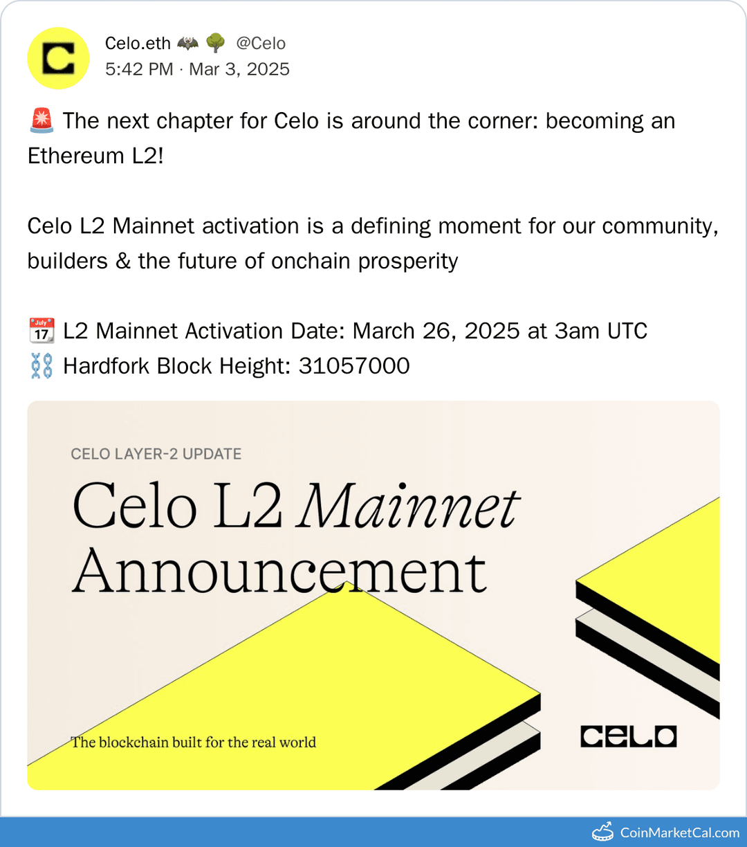 Celo L2 Activation