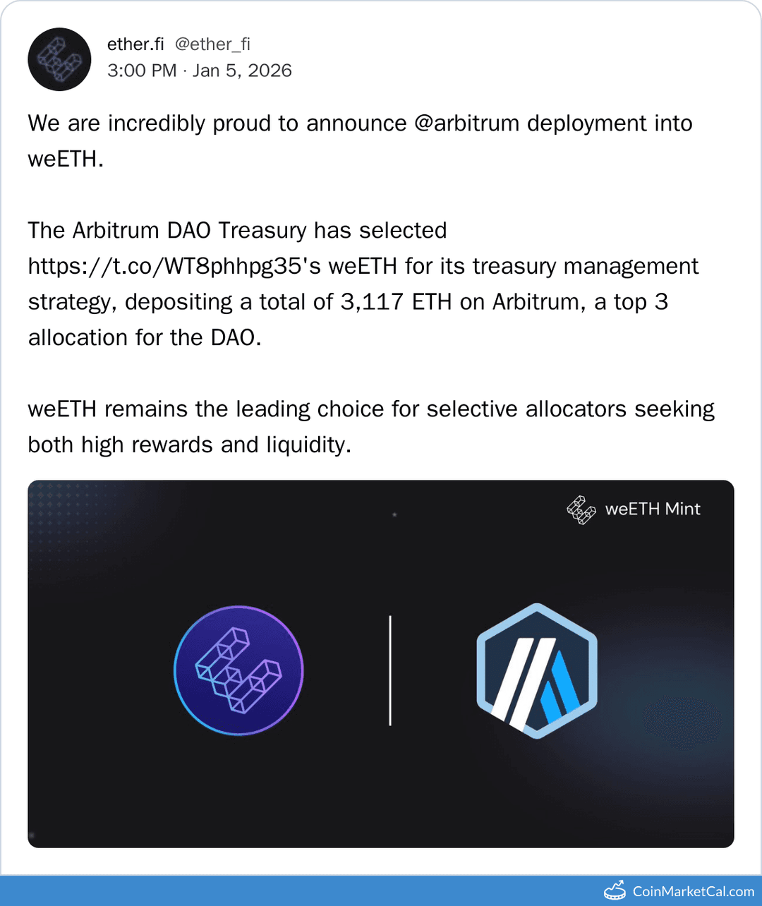 Arbitrum DAO weETH Deploy