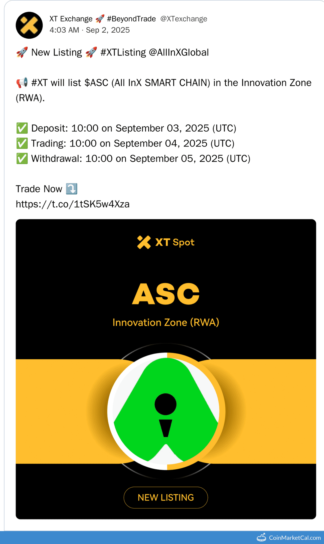 ANT Listing on XT Exchange