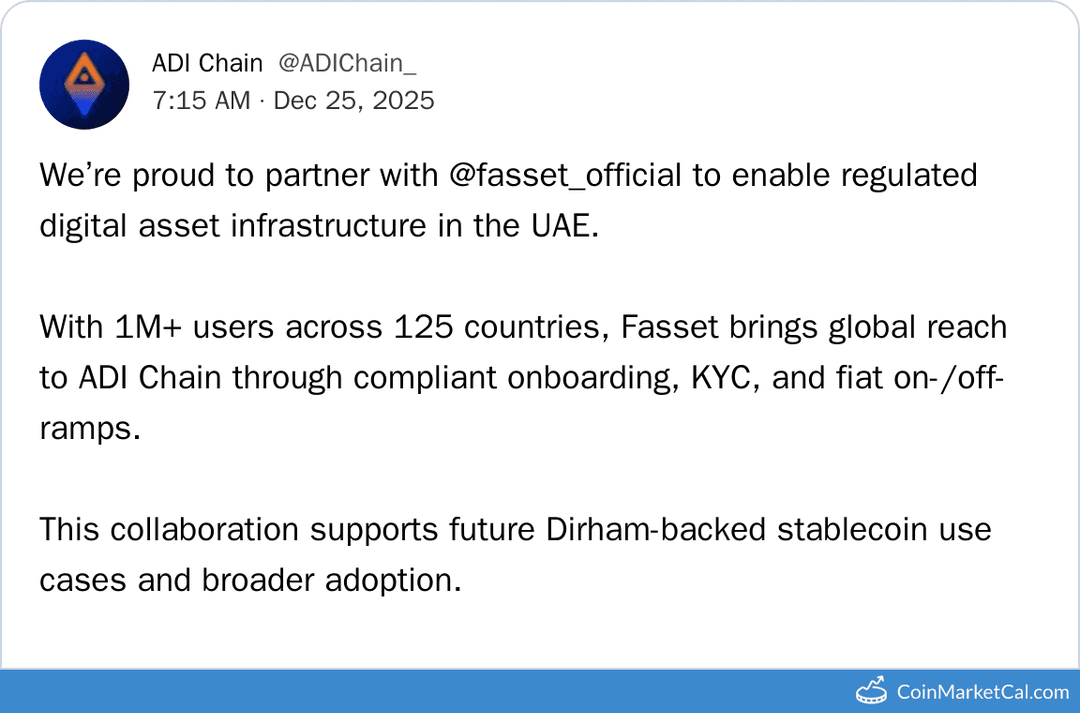 ADI Chain Partnership with Fasset for UAE Digital Asset Infrastructure