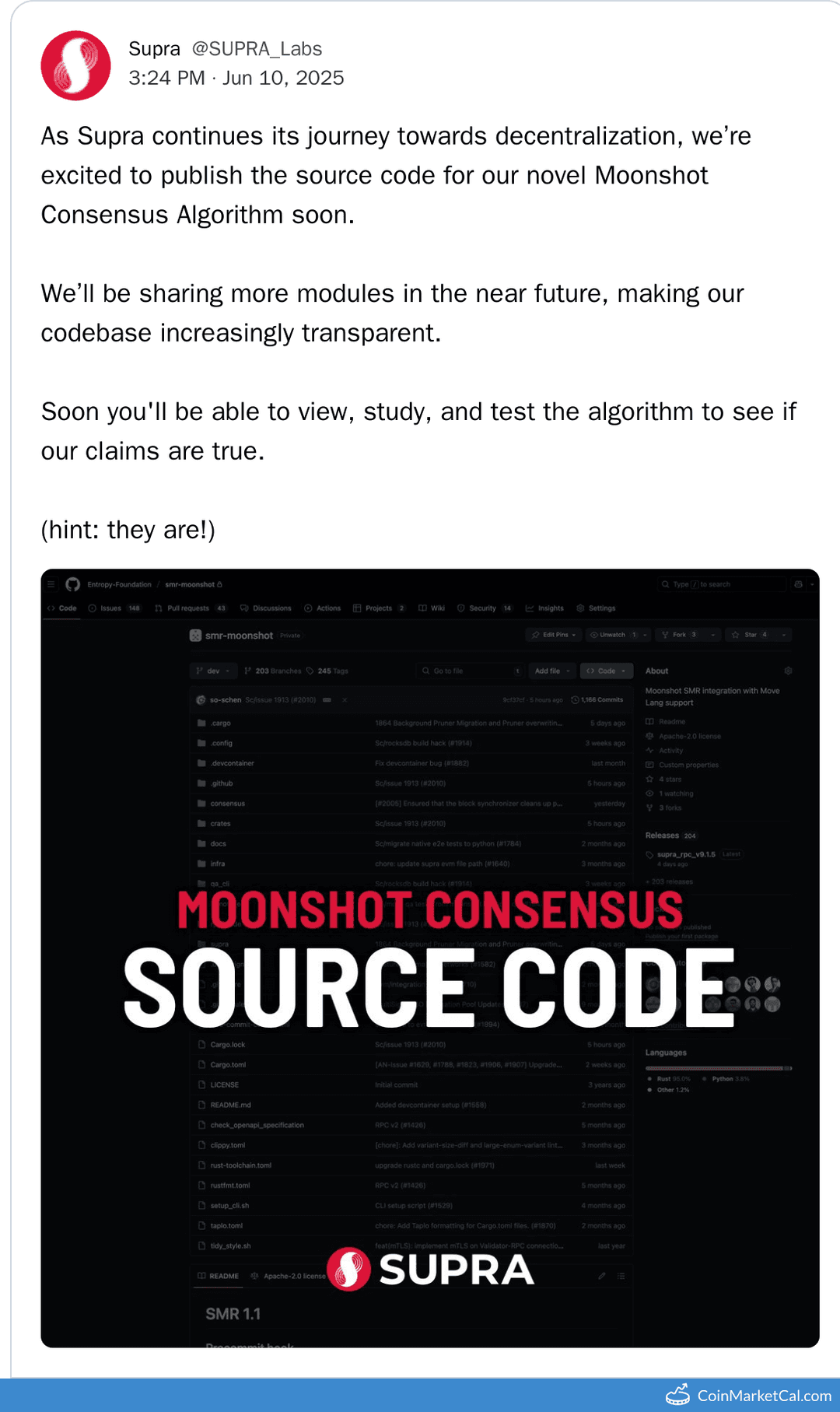 Moonshot Consensus Source Code Release