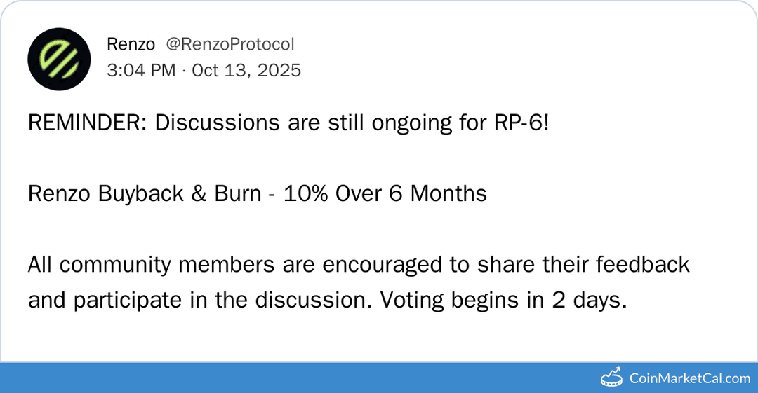 Renzo RP-6 Vote Begins
