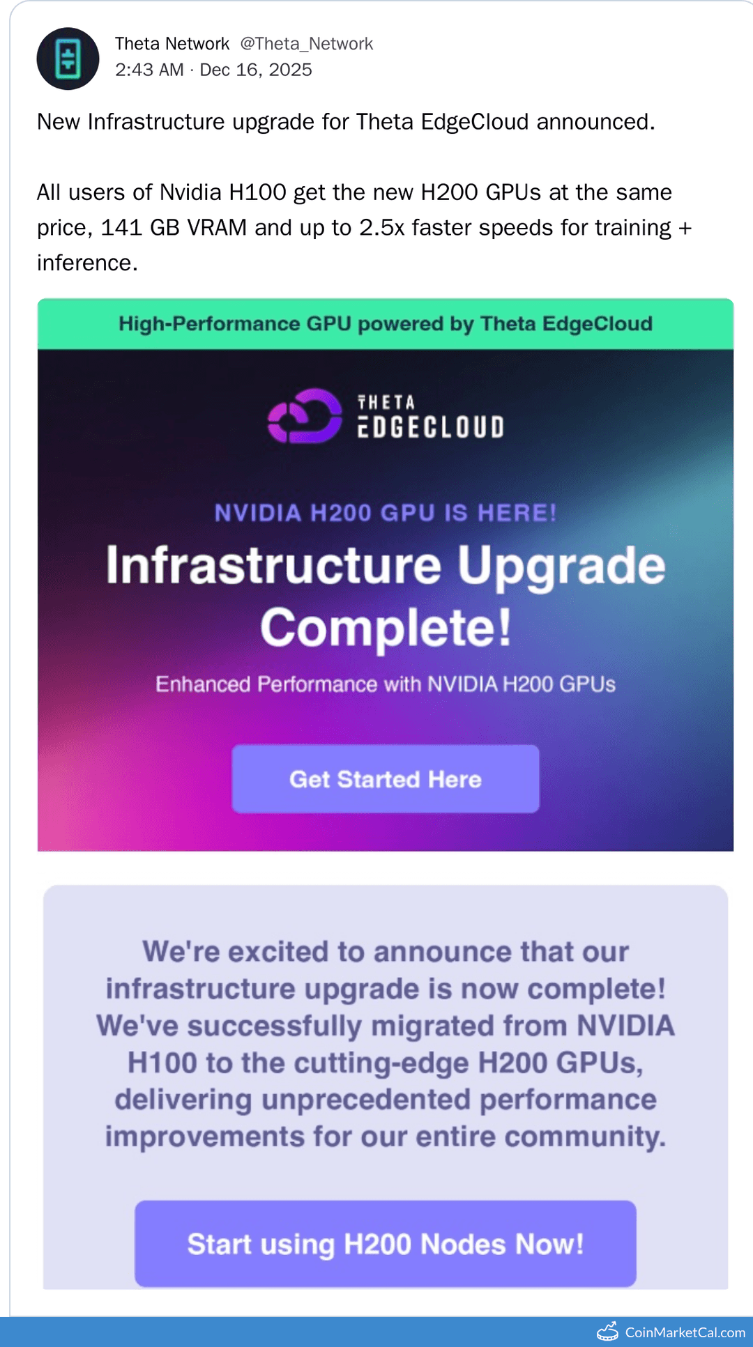 Theta Network EdgeCloud Upgrade