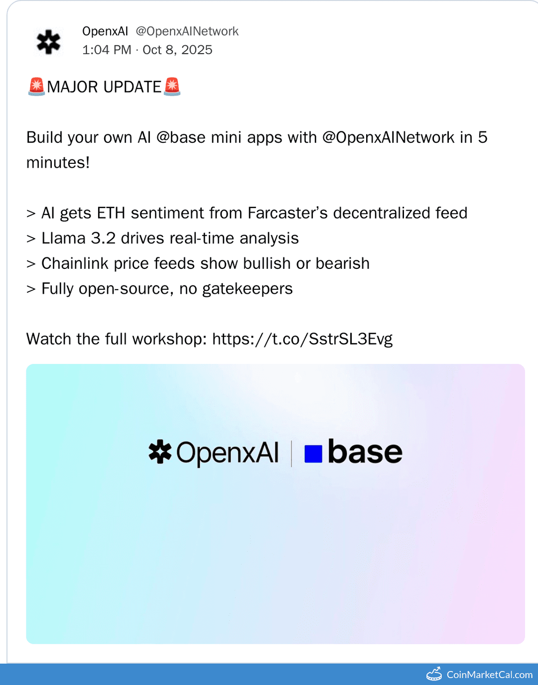 OpenxAI Mini App Builder Live